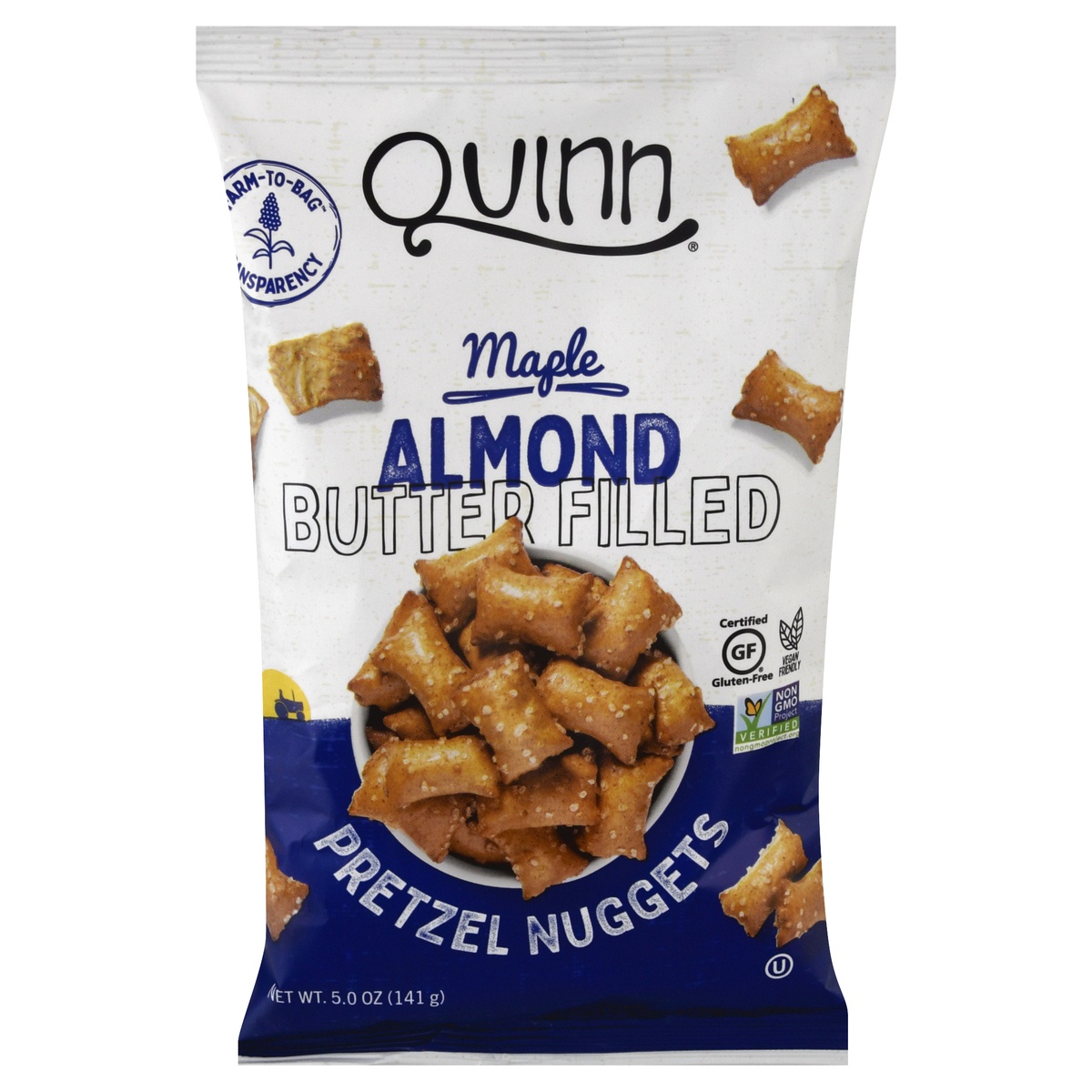 slide 1 of 1, Quinn Pretzel Nuggets, Maple Almond Butter Filled, 5 oz