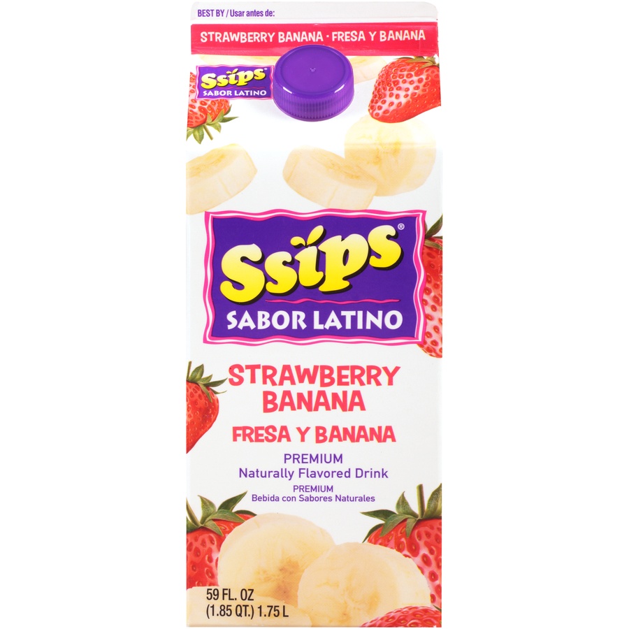 slide 1 of 1, Ssips Sabor Strawberry Banana Juice - 59 fl oz, 1 ct