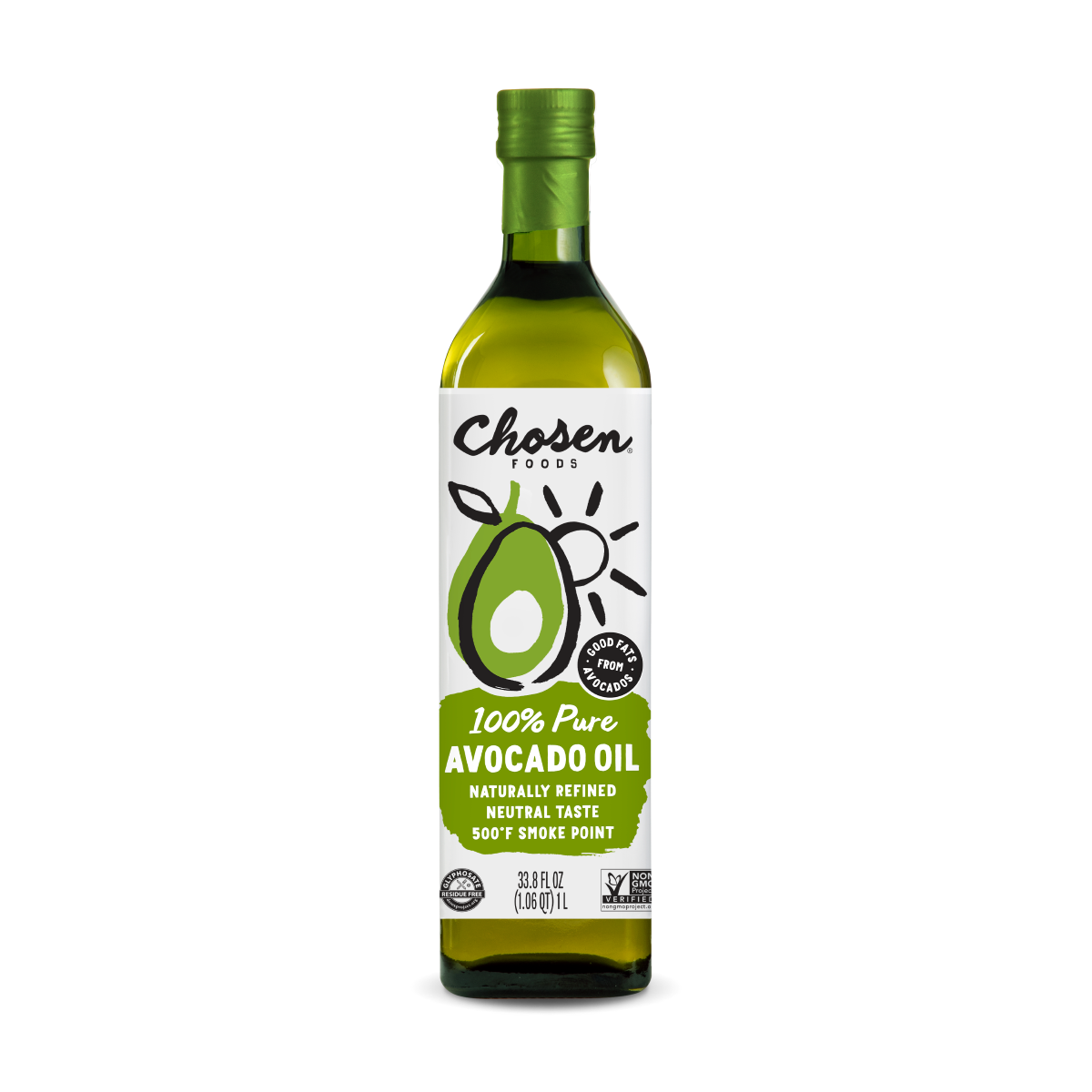 slide 1 of 3, Chosen Foods 100% Pure Avocado Oil, 1 lt, 1 liter