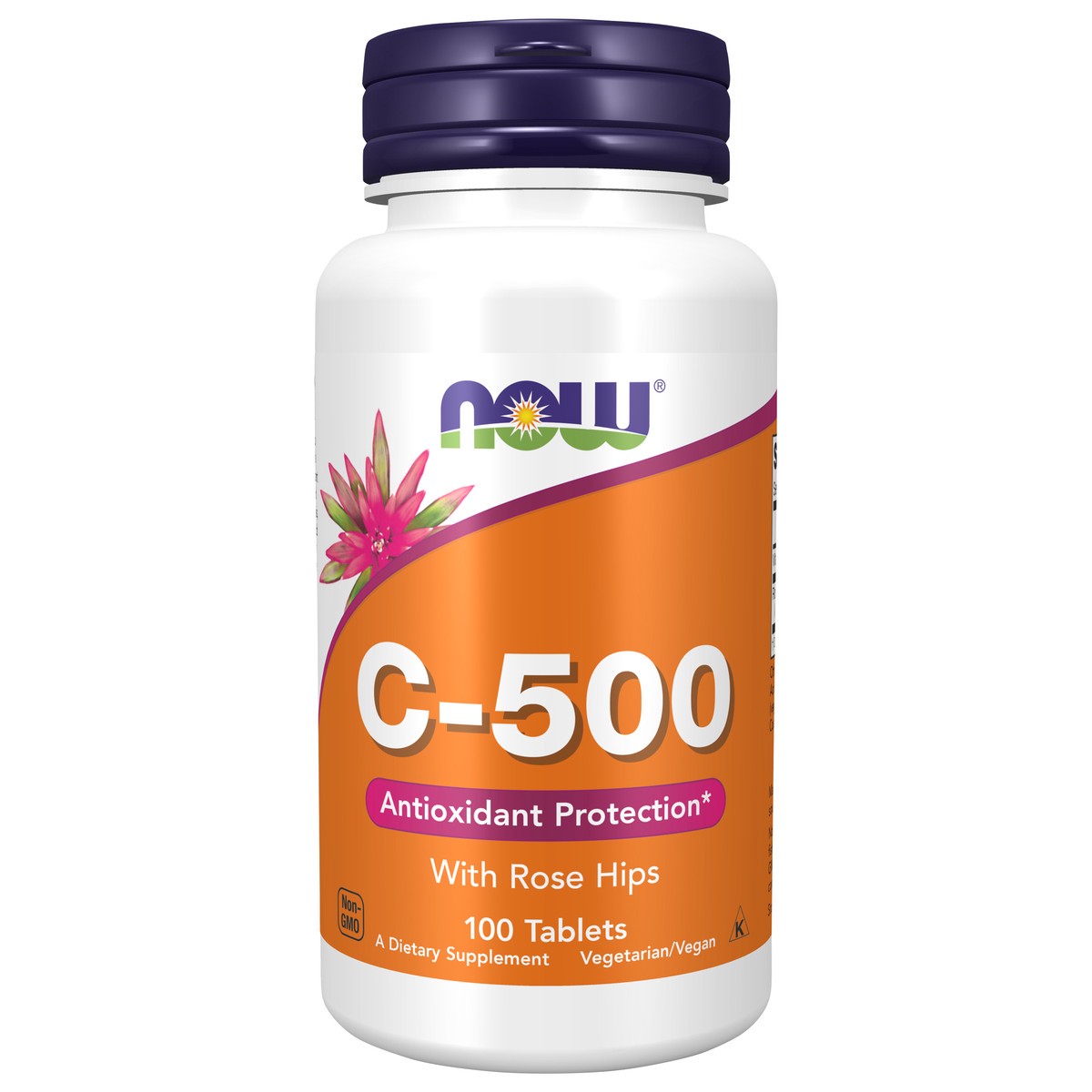 slide 1 of 4, Now Naturals NOW C-500 mg with Rose Hips Tablets, 100 ct