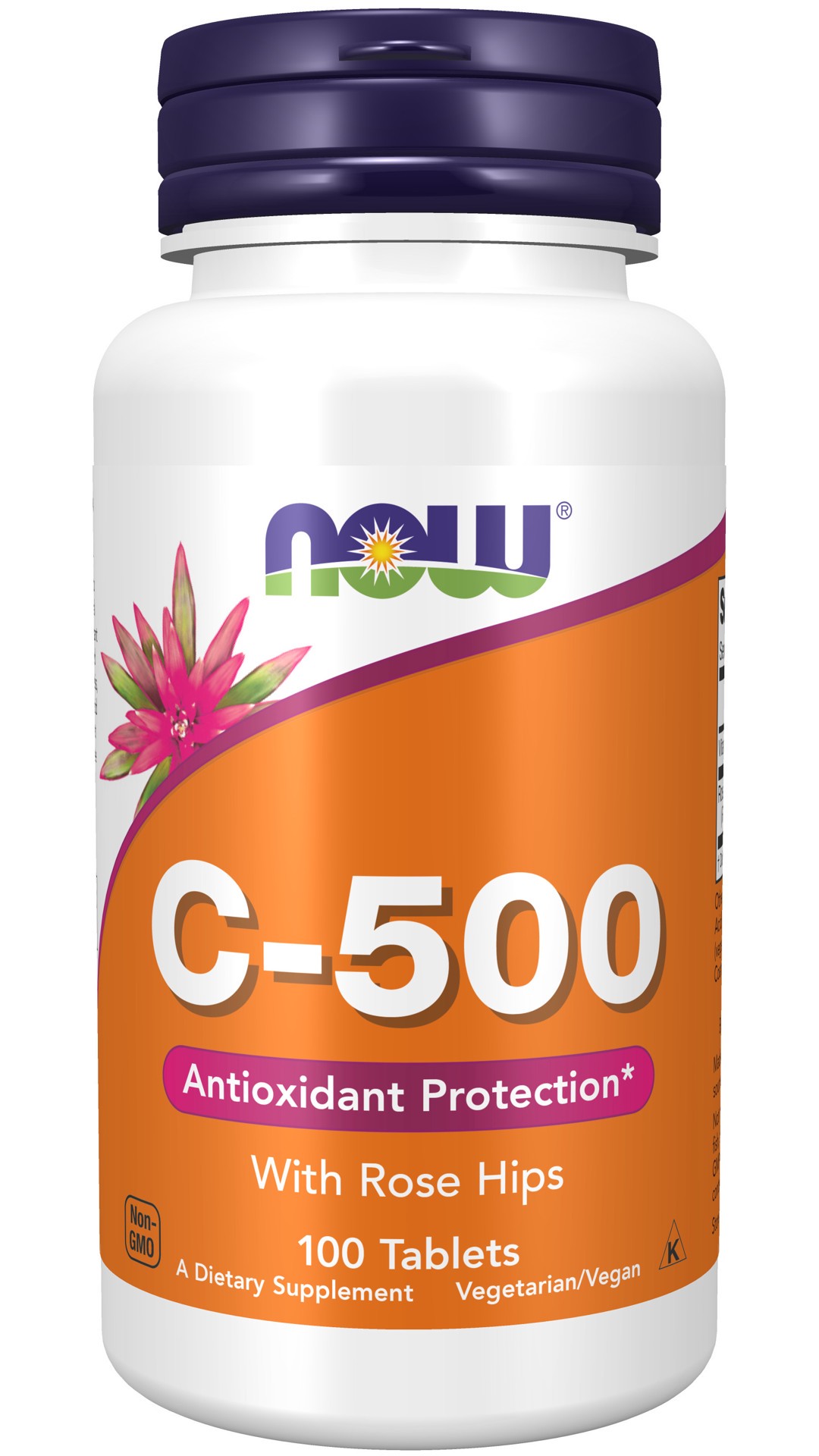 slide 1 of 4, NOW Vitamin C-500 - 100 Tablets, 100 ct