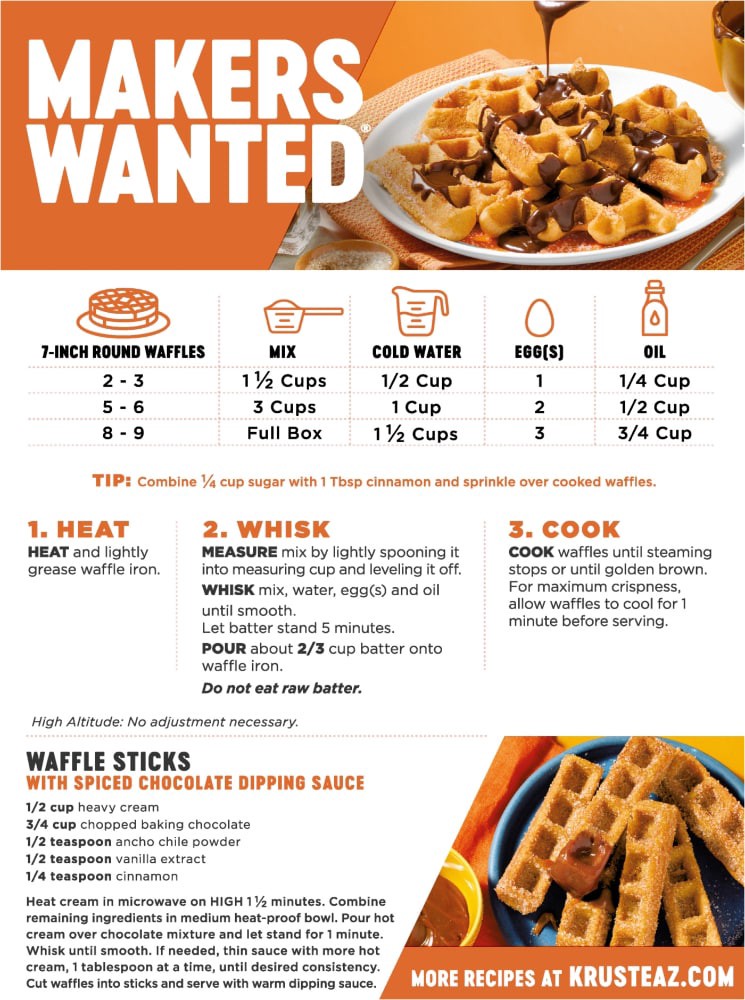 Krusteaz Cinnamon Churro Belgian Waffle Mix 21 oz Shipt