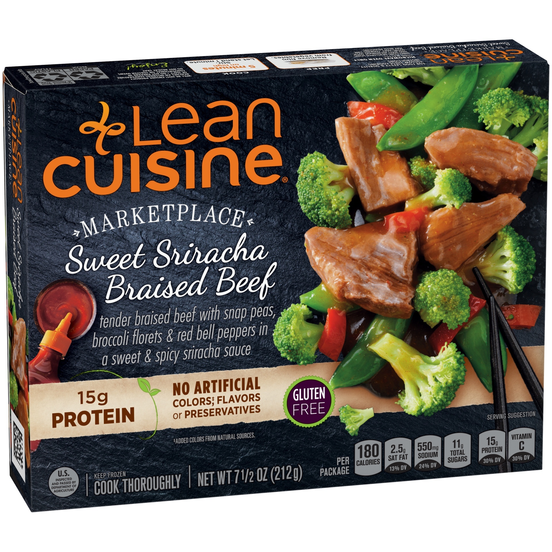 slide 1 of 1, Lean Cuisine Marketplace Sweet Sriracha Braised Beef, 7.5 oz