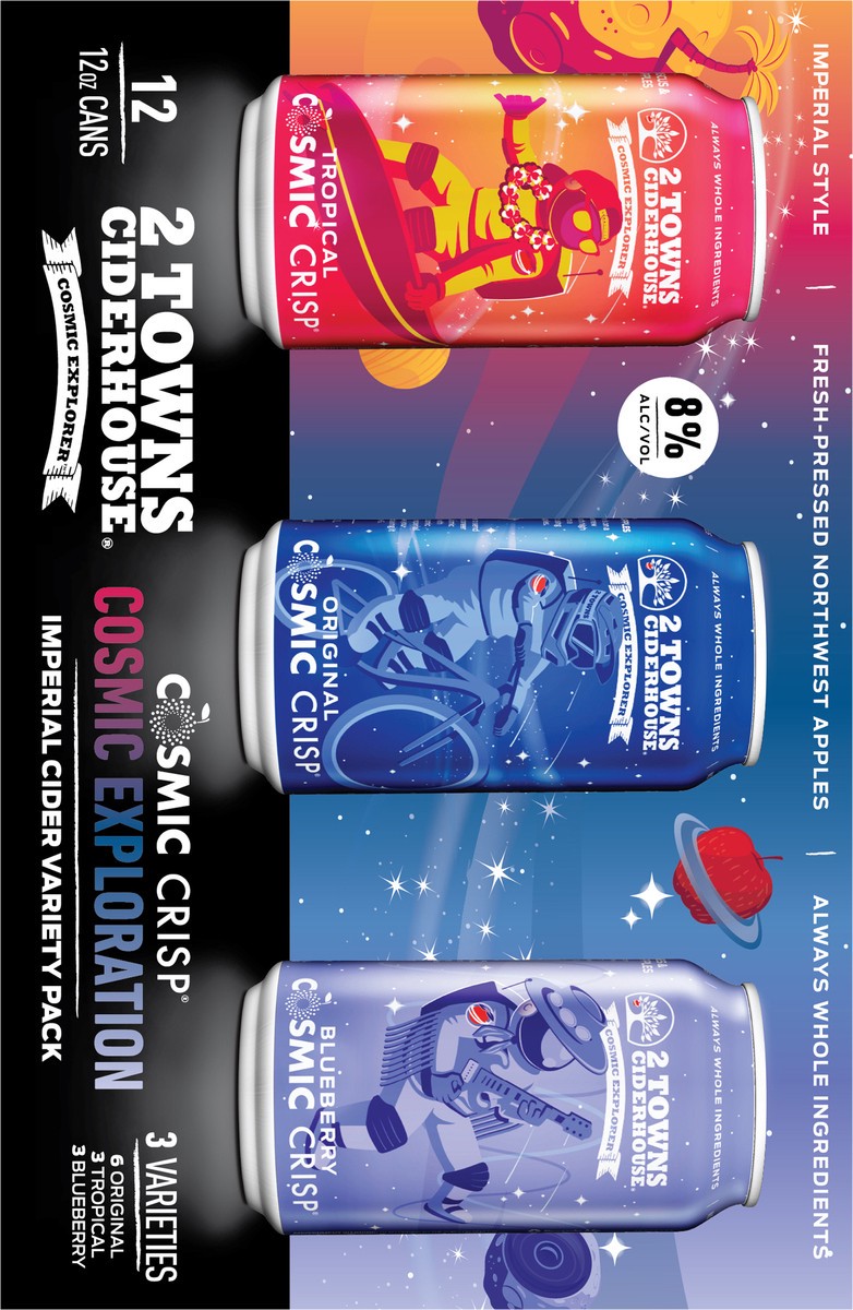 slide 3 of 9, 2 Towns Ciderhouse Cosmic Explorer Variety Pack 12-12 Oz Cans, 12 ct; 12 oz