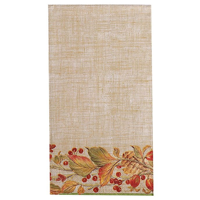 slide 1 of 1, Caspari Autumn Garland Paper Guest Towels - Beige, 15 ct