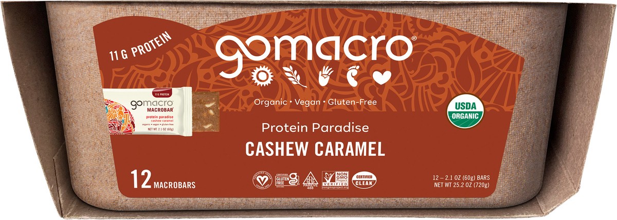 slide 9 of 9, GoMacro Cashew Caramel MacroBars 12 - 2.1 oz Bars, 12 ct