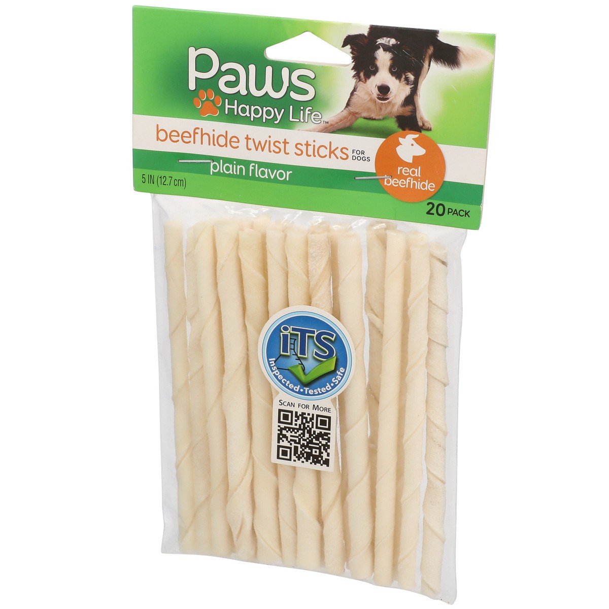 slide 5 of 8, Paws Happy Life Natural Twist Sticks Beefhide Chew, 20 ct