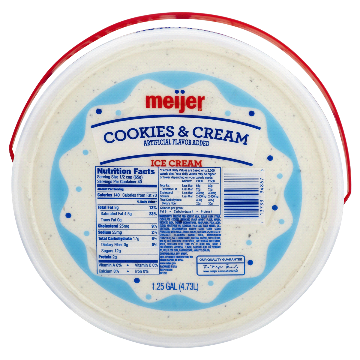 slide 2 of 2, Meijer Ice Cream, Cookies & Cream, 160 oz