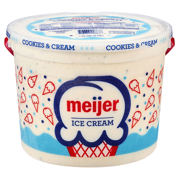 slide 1 of 2, Meijer Ice Cream, Cookies & Cream, 160 oz