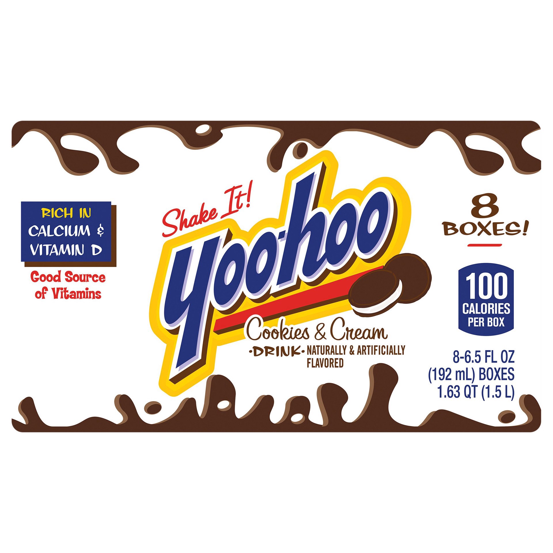 slide 1 of 5, Yoo-hoo Cookies and Cream Drink, 6.5 fl oz boxes, 8 pack, 8 ct