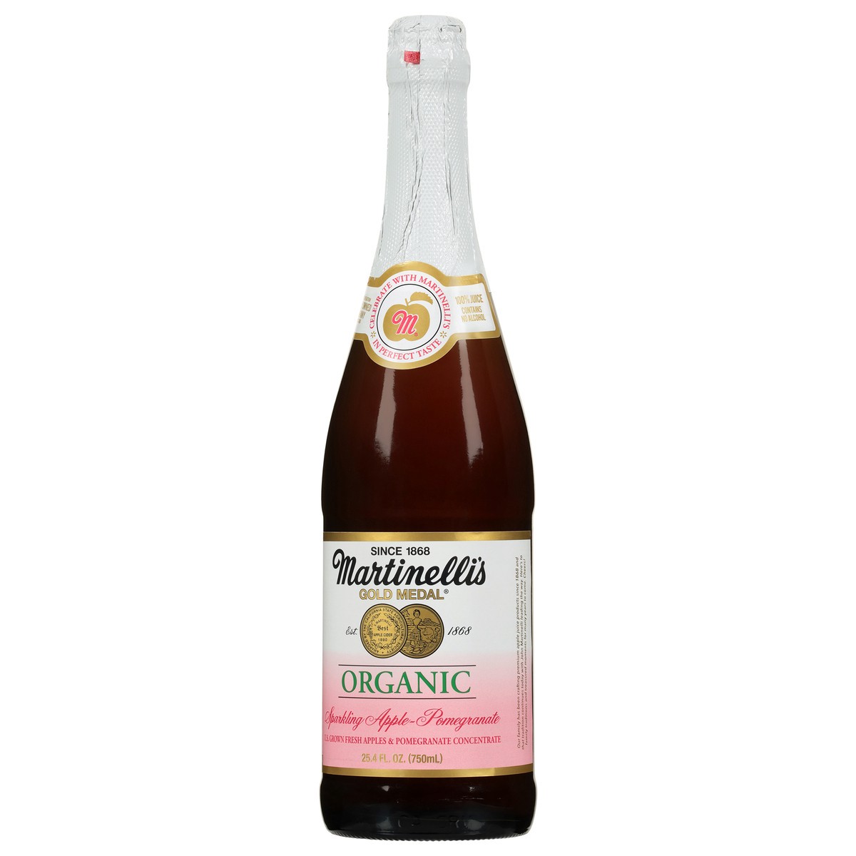 slide 3 of 4, Martinelli's Organic Sparkling Apple Pomegranate - 25.4 fl oz, 25.4 fl oz
