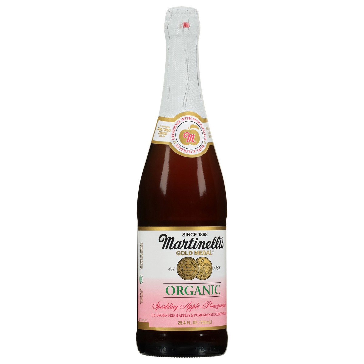 slide 4 of 4, Martinelli's Organic Sparkling Apple Pomegranate - 25.4 fl oz, 25.4 fl oz