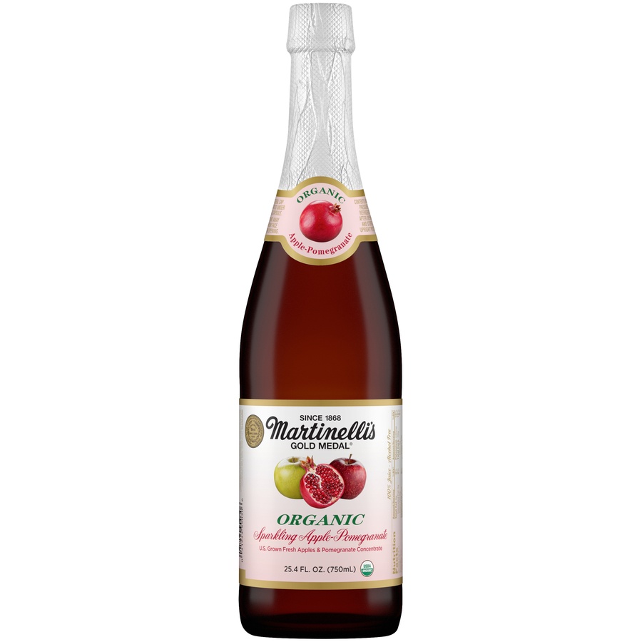 slide 1 of 1, Martinelli's Organic Sparkling Apple Pomegranate - 25.4 fl oz, 25.4 fl oz