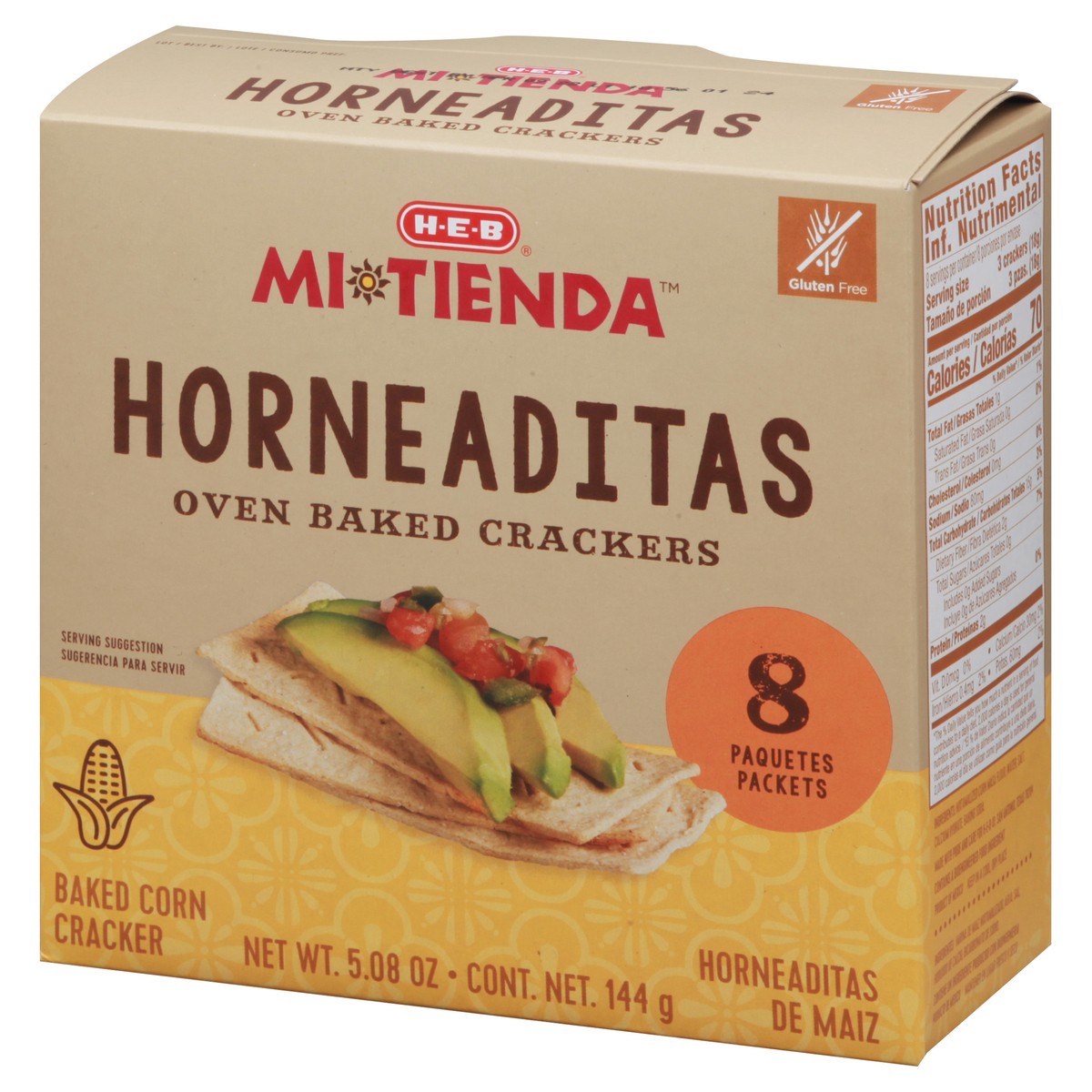 slide 8 of 14, H-E-B Mi Tienda Horneaditas Oven Baked Corn Crackers, 8 ct