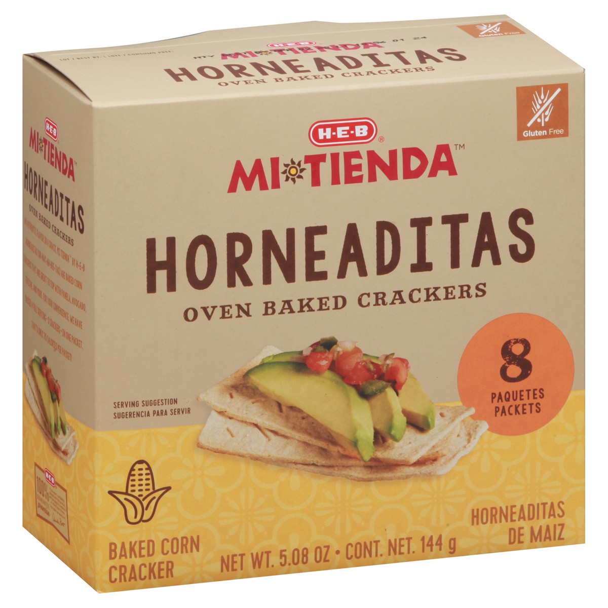 slide 5 of 14, H-E-B Mi Tienda Horneaditas Oven Baked Corn Crackers, 8 ct
