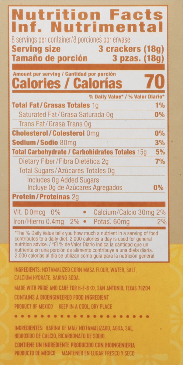 slide 9 of 14, H-E-B Mi Tienda Horneaditas Oven Baked Corn Crackers, 8 ct