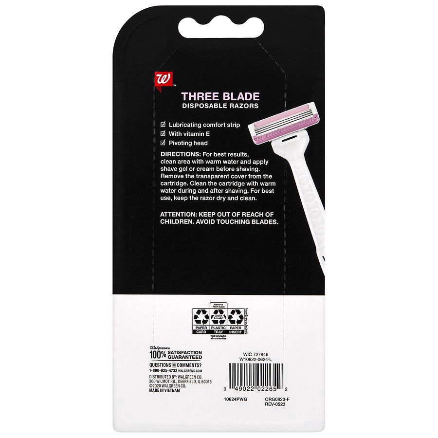 slide 2 of 2, Walgreens Women's Triple Blade Razors, 3 ct