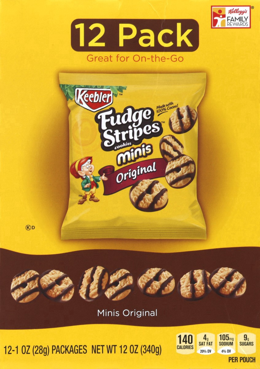 slide 17 of 19, Keebler Fudge Stripes Minis Original Cookies - 12ct, 12 ct