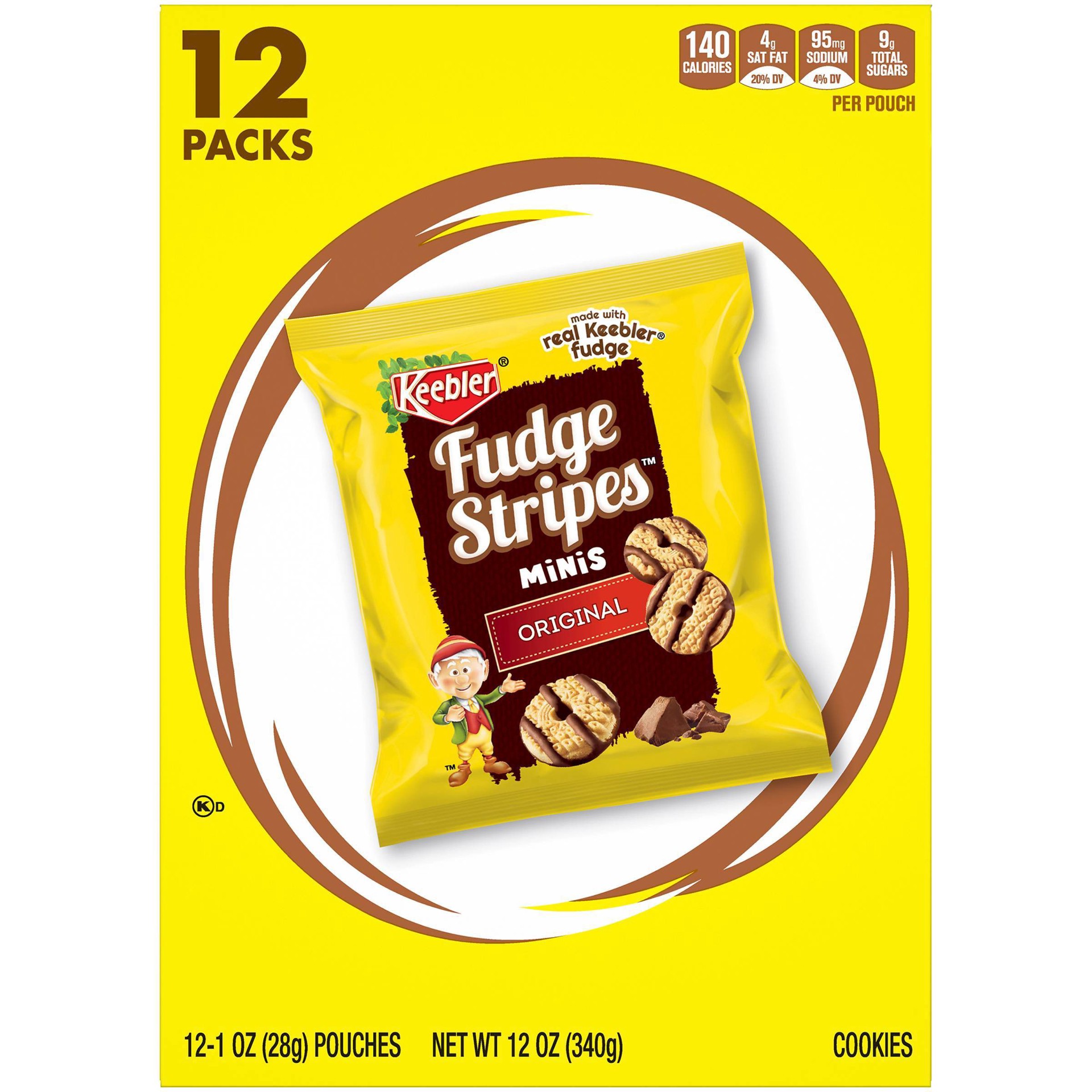 slide 1 of 19, Keebler Fudge Stripes Minis Original Cookies - 12ct, 12 ct