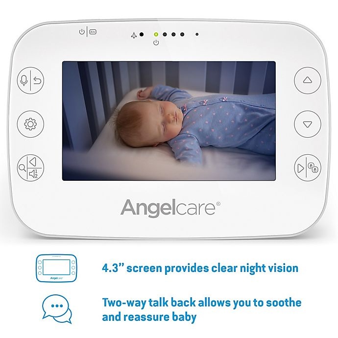 slide 8 of 14, Angelcare AC327 Baby Breathing Monitor with Video, 4.3 in