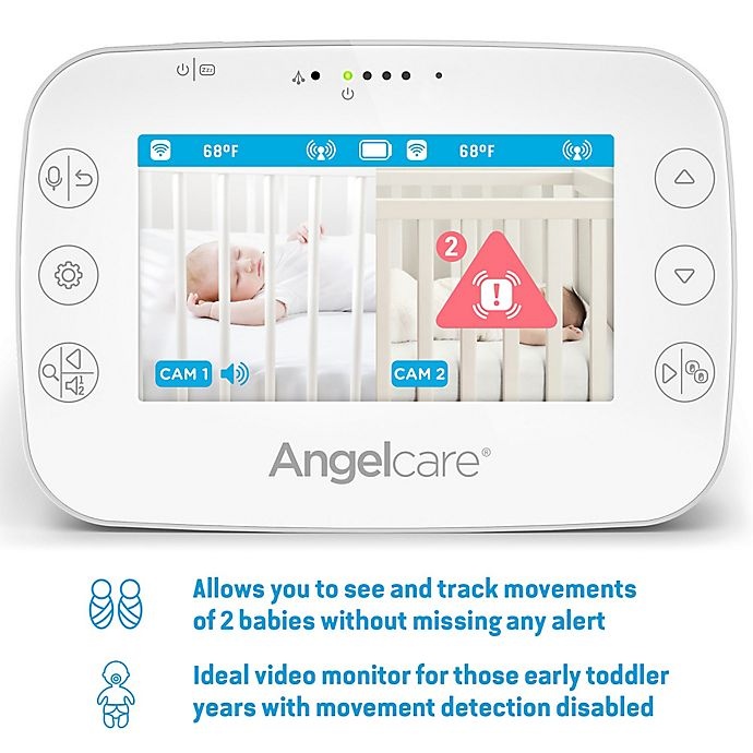 slide 9 of 14, Angelcare AC327 Baby Breathing Monitor with Video, 4.3 in