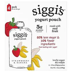 siggi's Strawberry Banana Kids Lowfat Yogurt Pouches - 4-3.5 Oz