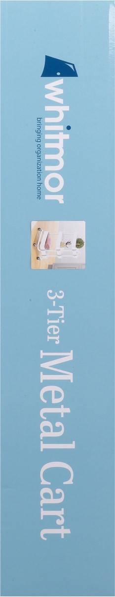 slide 9 of 9, Whitmor 3-Tier Metal Cart - White, 1 ct