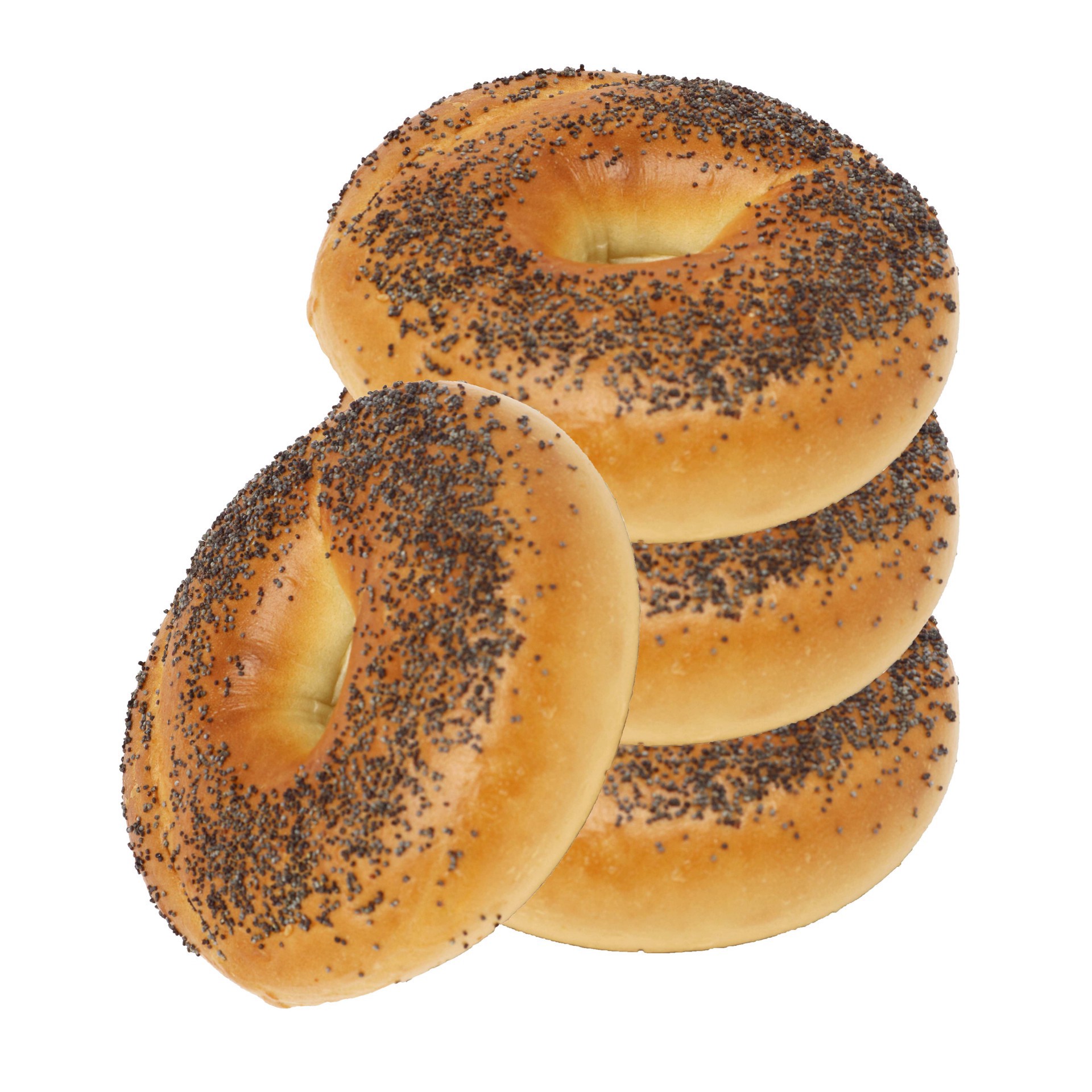 slide 1 of 1, H-E-B Kosher Poppy Seed Bagels, 4 ct