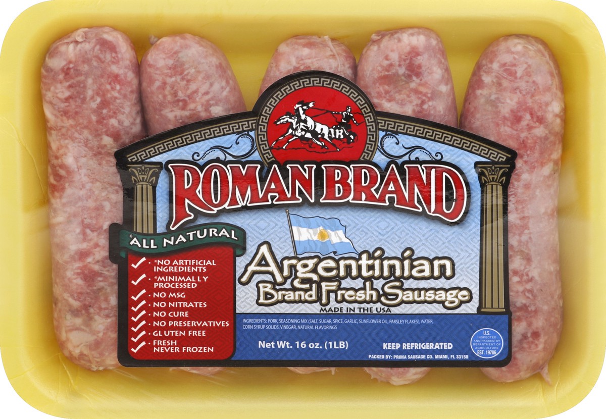 slide 1 of 5, Roman Brand Argentinian Brand Sausage 16 oz, 16 oz