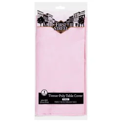 First Street Fs/Artsty Class Pink Tissue Poly Tablecover 54X100