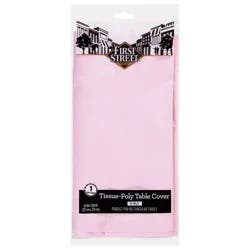 First Street Fs/Artsty Class Pink Tissue Poly Tablecover 54X100