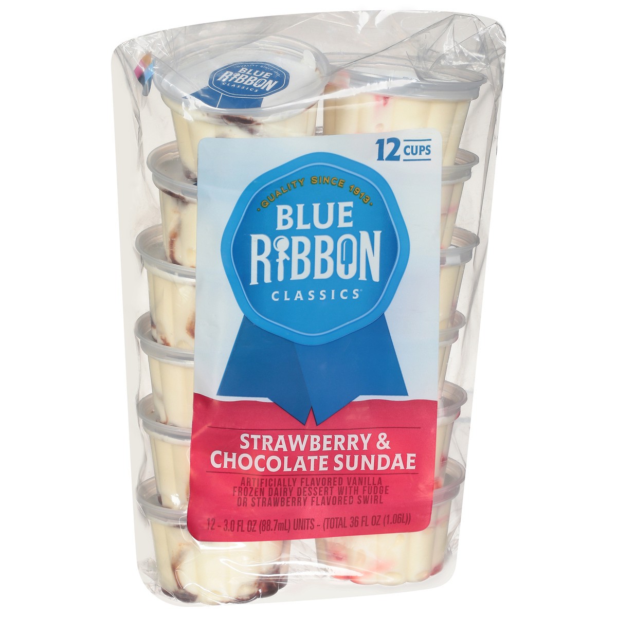 slide 5 of 9, Blue Ribbon Classics Strawberry & Chocolate Sundae Frozen Dessert Cups, 12 ct