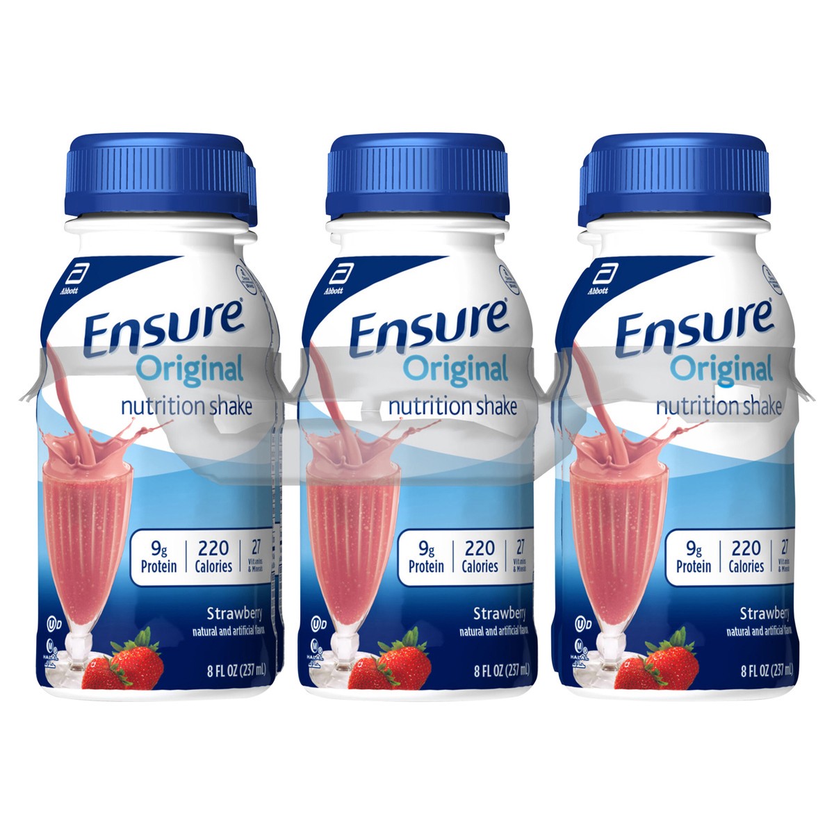 slide 1 of 4, Ensure Original Nutrition Shake Strawberry Ready-to-Drink - 6 ct; 8 fl oz, 6 ct; 8 fl oz
