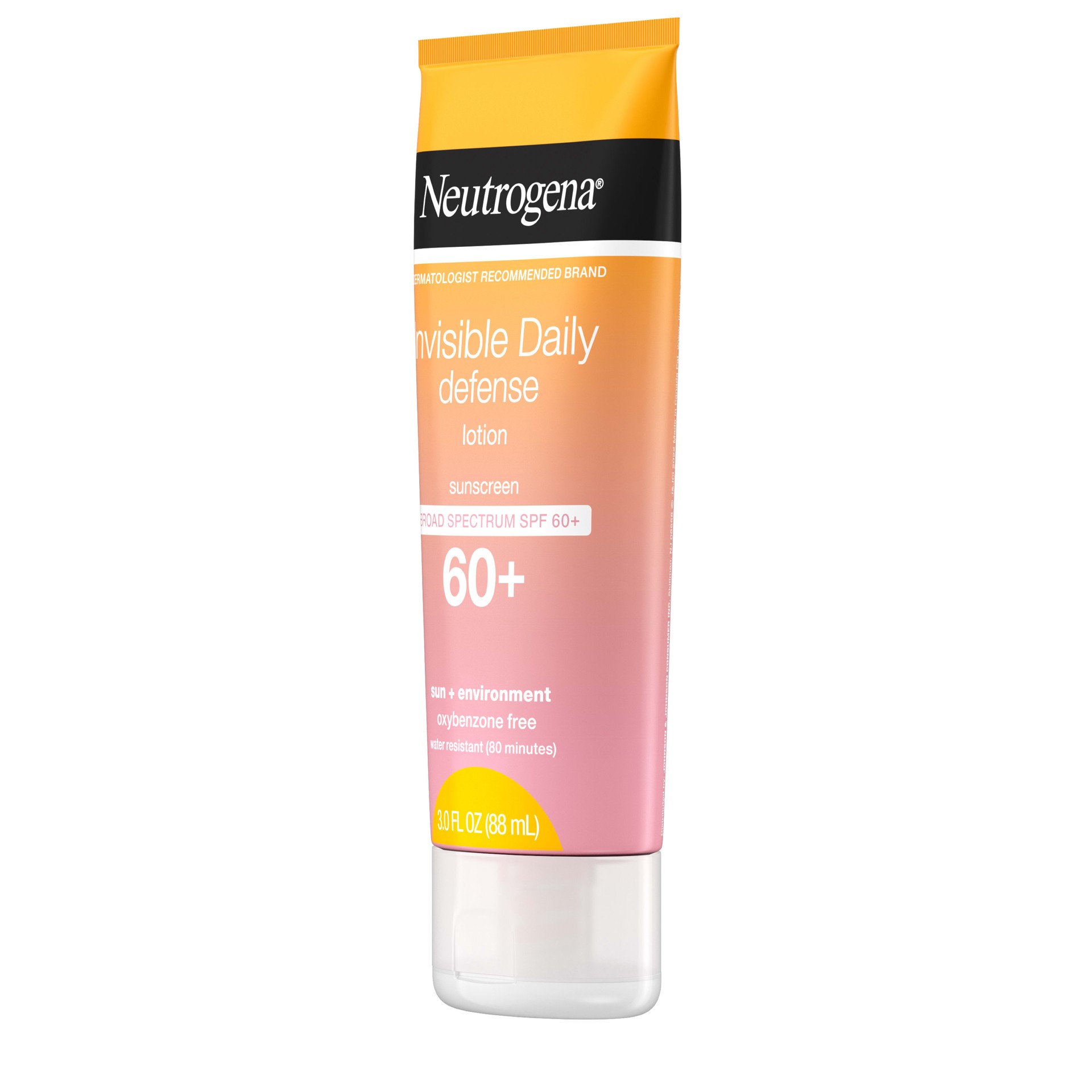 slide 3 of 8, Neutrogena Invisible Daily Defense Sunscreen Lotion, Broad Spectrum SPF 60+, Oxybenzone-Free & Water-Resistant, Sun & Environmental Aggressor Protection, Antioxidant Complex, 3.0 fl. oz, 3 fl oz