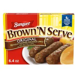 Banquet Brown 'N Serve Original Sausage Links, Frozen Breakfast, 6.4 oz.