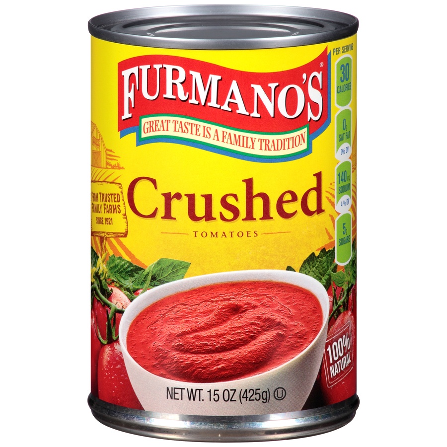 slide 1 of 6, Furmano's Crushed Tomatoes, 15 oz