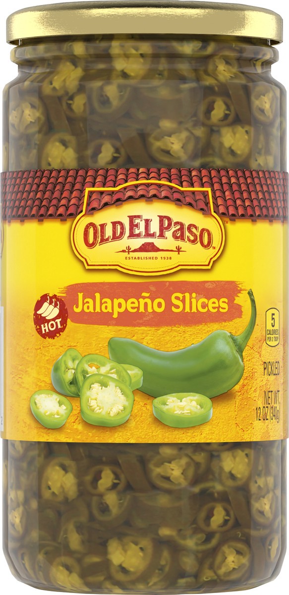 slide 12 of 13, Old El Paso Hot Pickled Jalapeño Slices, 12 oz., 12 oz