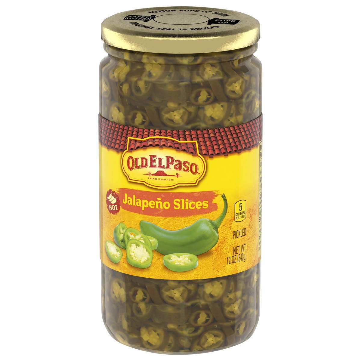 slide 10 of 13, Old El Paso Hot Pickled Jalapeño Slices, 12 oz., 12 oz