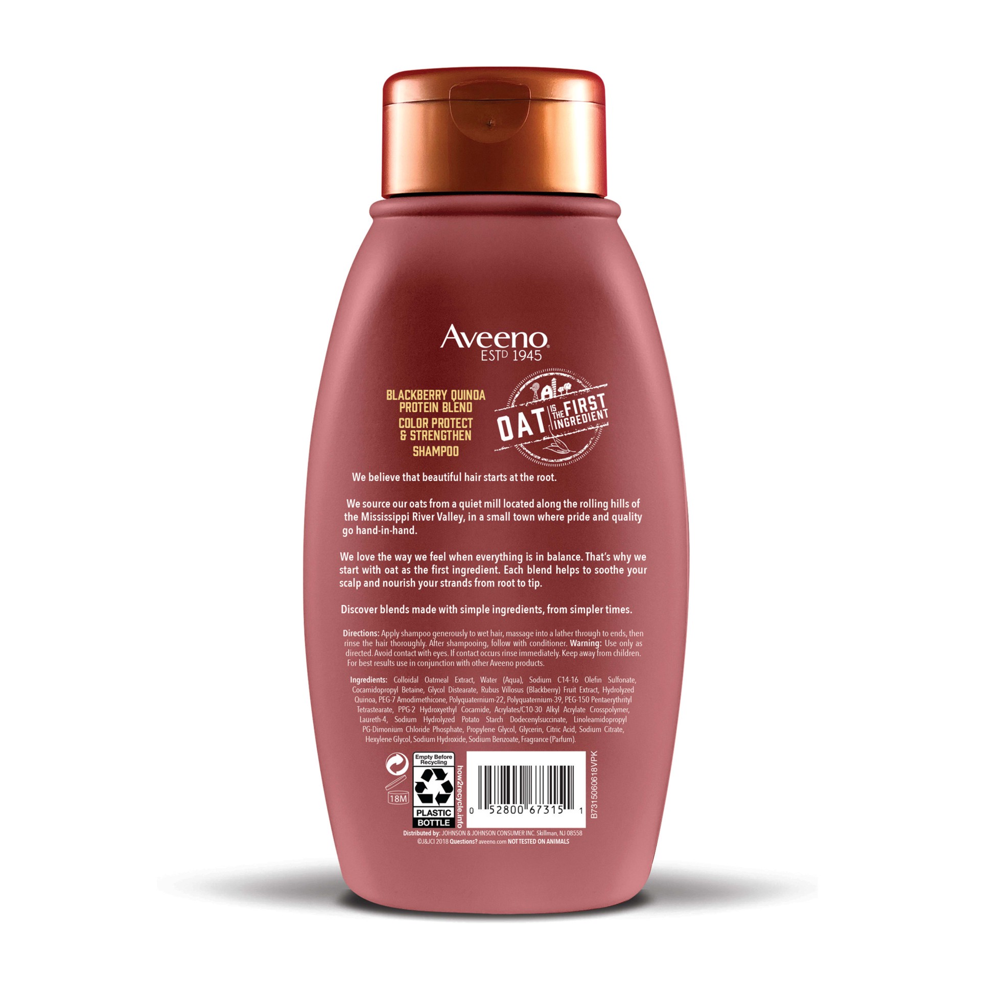 slide 3 of 5, Aveeno Scalp Soothing Blackberry Quinoa Protein Blend Shampoo, 12 Fl. Oz, 354 ml