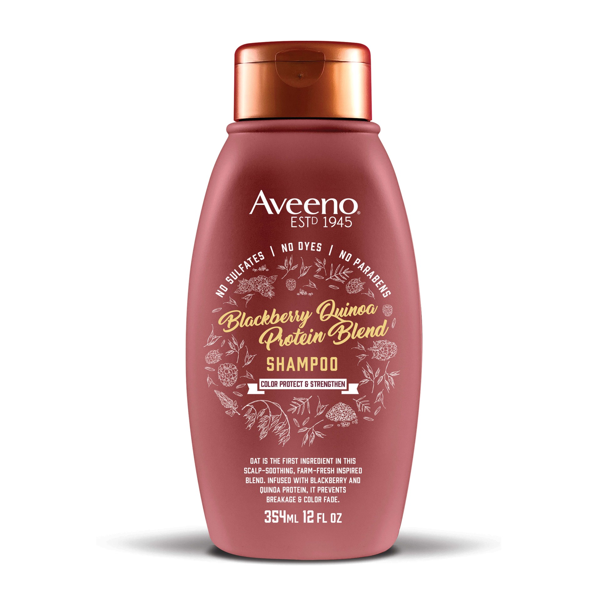 slide 1 of 5, Aveeno Scalp Soothing Blackberry Quinoa Protein Blend Shampoo, 12 Fl. Oz, 354 ml