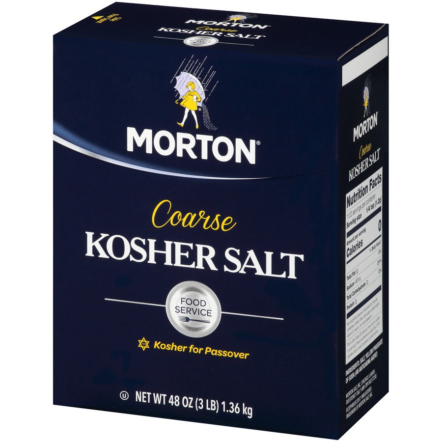 slide 3 of 8, Morton Coarse Kosher Salt, 48 oz