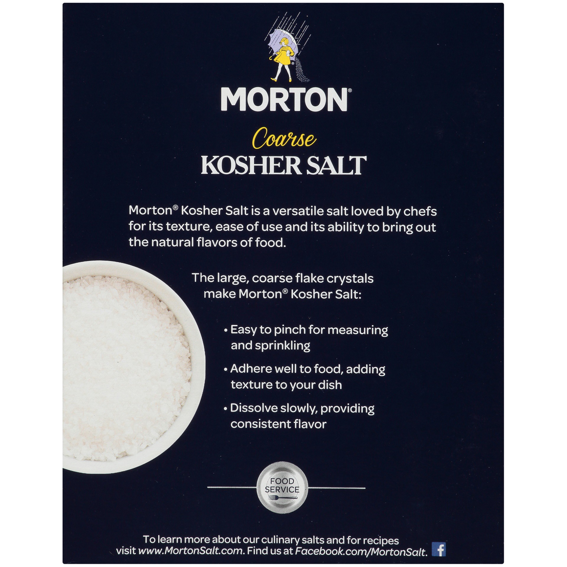 slide 8 of 8, Morton Coarse Kosher Salt, 48 oz