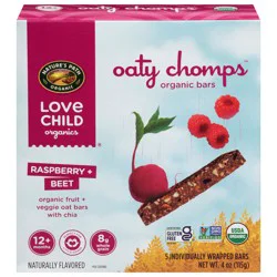 Nature's Path Organic Oaty Chomps Raspberry + Beet Bars - 5 Bars