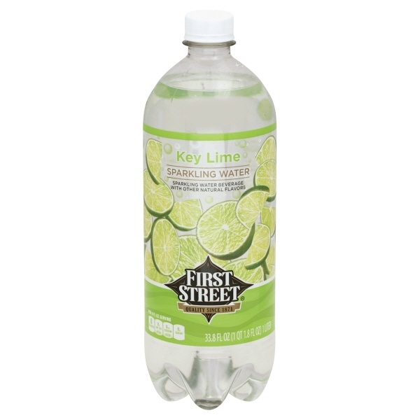 slide 1 of 1, First Street Key Lime Sparkling Water - 1 liter, 1 liter