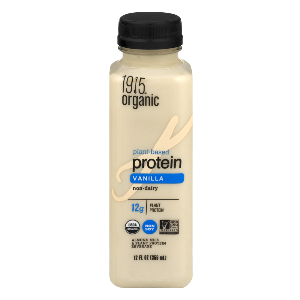 slide 1 of 1, 1915 Organic Protein Vanilla Non Dairy Almond Milk BeveraGe, 12 fl oz