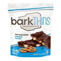 barkTHINS Dark Chocolate Pretzel with Sea Salt Snacking Chocolate Bag, 4.7 oz