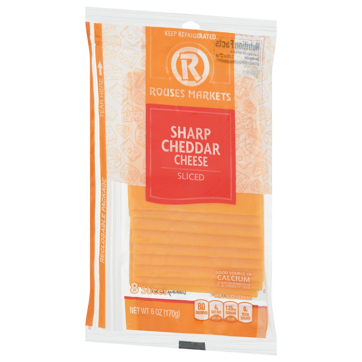 slide 12 of 12, Rouses Markets Sharp Cheddar Sliced Cheese 8 Slices, 8 ct