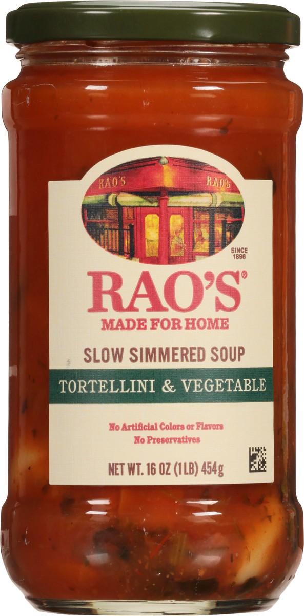 slide 3 of 11, Rao's Made for Home Slow Simmered Tortellini & Vegetable Soup 16 oz, 16 oz