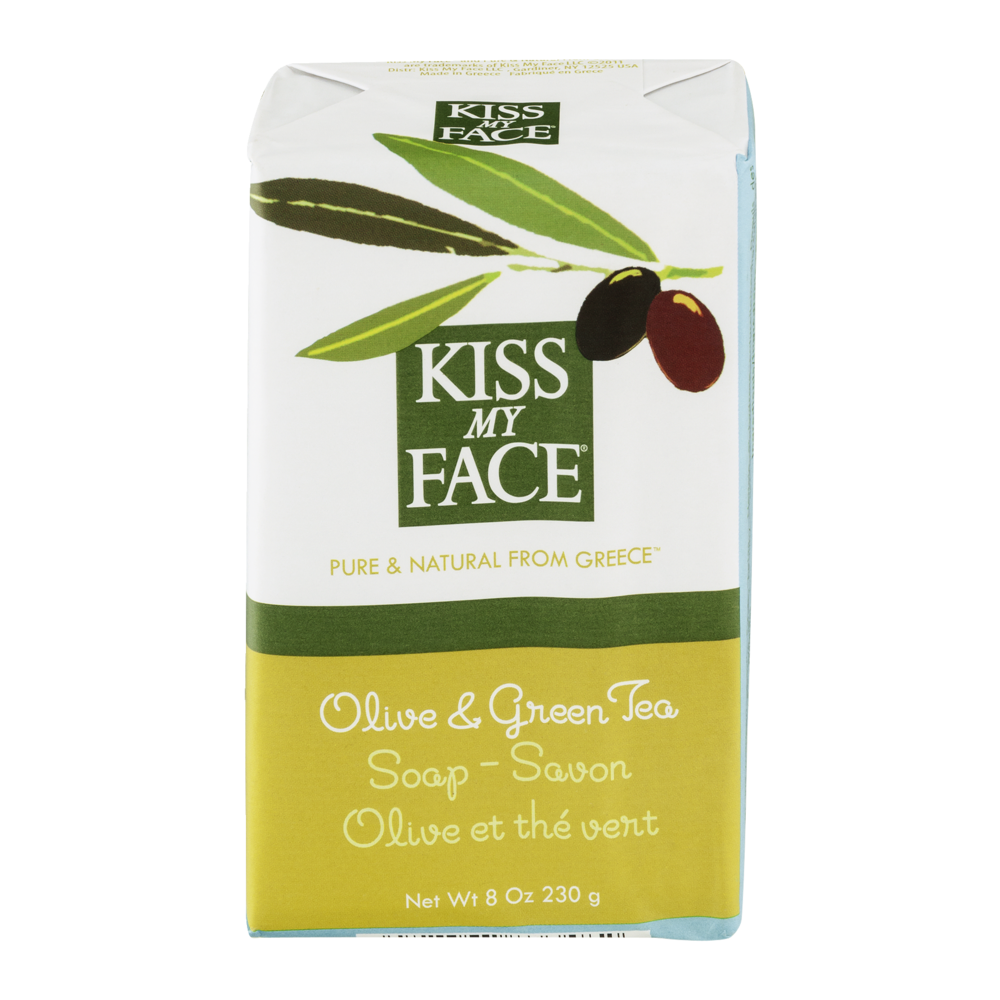 slide 1 of 1, Kiss My Face Olive And Green Tea Bar Soap, 8 oz