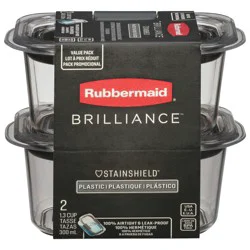 Rubbermaid Brilliance 1.3 Cup Plastic Containers 2 ea
